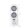 thumbnail image 1 of White White Dual Head Desktop Bladeless Fan Student Dormitory Infinitely Adjustable Automatic Oscillating Tower Fan Usb Charging Design #Kb404, 1 of 6