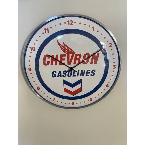 Vintage style TEXACO "T" Star Gas and OIL Round Clock (12" INCH) NEW ...
