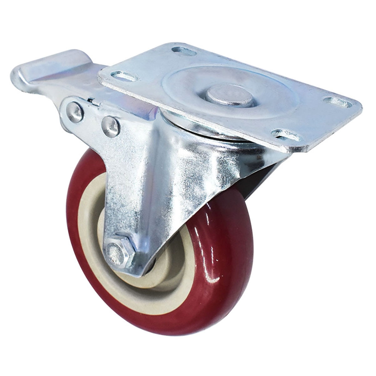 4 Pack Heavy Duty Caster Set 4 inch Wheels All Swivel All Brake Casters Non Skid