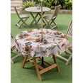 thumbnail image 4 of Outdoor Tablecloths with Umbrella Hole & Zipper, Pink Spring Floral Round Tablecloth 54 Inch, Summer Botanical Vintage Birds Waterproof Table Cloth, Patio/Pool/Picnic Table Covers, 4 of 8