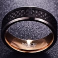 thumbnail image 5 of NUNCAD 8mm Tungsten Wedding Ring for Men Women Black Carbon Fiber Inlay Polished Beveled Edges Size 7-12, 5 of 5