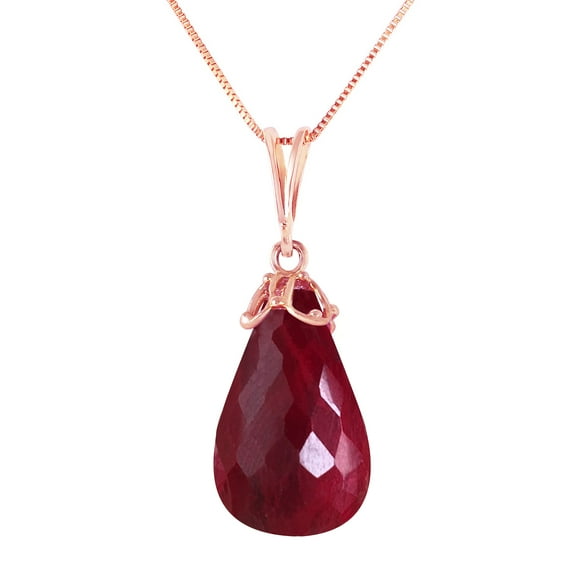Galaxy Gold 14K Rose Gold 8 Carat Ruby Pendant Necklace - July Birthstone - Passion & Protection - 16" to 24" - Fine Jewelry for Women