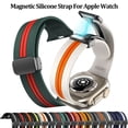 thumbnail image 2 of Magnetic Strap for Apple watch ultra 2 band 44mm 45mm 49mm 40mm 41mm 42mm 38mm 45 mm Silicone Bracelet for iWAtch Series 7 8 se 6 5 (BR,42mm 44mm 45mm 49mm), 2 of 7