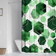 thumbnail image 4 of Salviagrön Modern Duschdraperi för Badrum, Geometrisk Konst Dekor Vattentätt Badrumsdraperi, Abstrakt Tyg Duschdraperi Set för Heminredning, 4 of 4