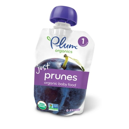 Plum Organics Baby Just Fruit, Prunes, 3.5-Ounce Pouches