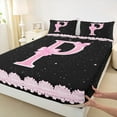 thumbnail image 3 of Manfei Letter P Twin Sheet Set,Pink Bow Galaxy Print,3-Piece, 3 of 7