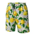 thumbnail image 5 of Kll Lemon Seamless Pattern Oil Painting Effect Men'S Casual Summer Beach Shorts Hawaiian Shorts With Pockets-Xx-Large, 5 of 9