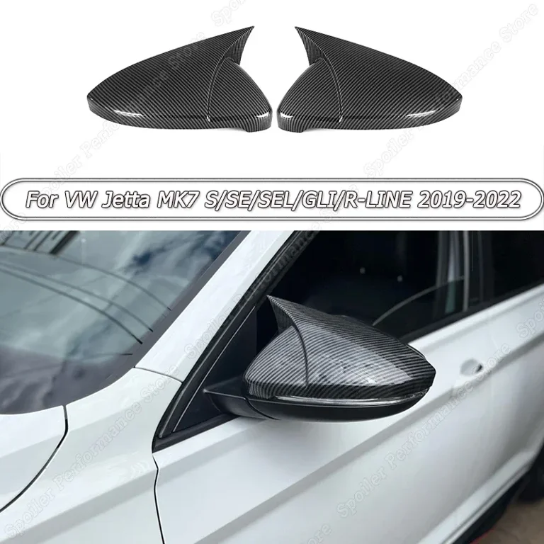 Gloss Black 2Pcs Mirror Covers Caps Rear View Mirror Case Cover Accessories Gloss Black ABS For VW Jetta MK7 S SE SEL GLI R LINE 2019 2022 Walmart
