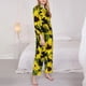 thumbnail image 3 of Fotbe Sunflowers In Vintage Conjunto de Pijama de Manga Larga para Mujer con Estampado, Ropa de Dormir de 2 Piezas, Conjunto de Casa Suave y Cómodo con Bolsillos-Small, 3 of 7