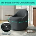 thumbnail image 6 of Linsy Home 360° Swivel Accent Chair Set of 2 with Hidden Storage, Modern Upholstered Barrel Chair for Living Room, Grey, 6 of 11