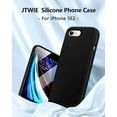 thumbnail image 5 of [3 in 1 for iPhone SE Case 2022/2020,iPhone 7 8 Case with Screen Protector, Liquid Silicone Slim Shockproof Protective Phone Case for iPhone SE 3-rd/2nd Gen. (Black)……, 5 of 11