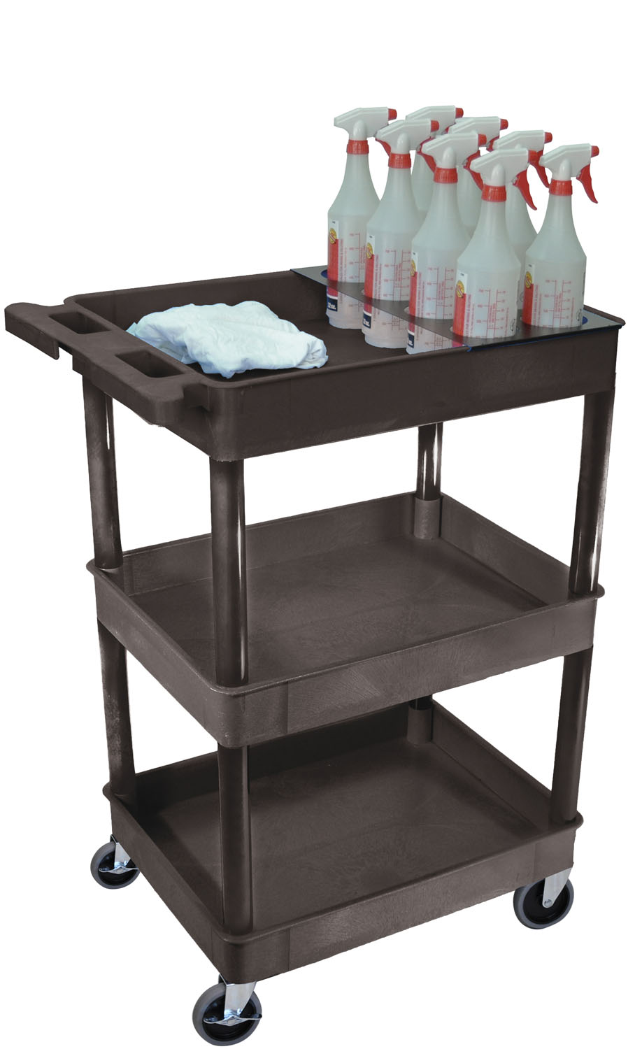 Offex Tub Cart with Bottle Holder 3 ShelvesBlack Walmart Canada