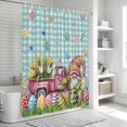 thumbnail image 6 of Spring Easter Gnomes Shower Curtain, Waterproof Shower Curtains for Bathroom, Truck Colorful Eggs Botanical Blue Plaid Washable Fabric Bathtub Curtain Set Bath Decor with 12 Hooks Extra Long 72"x96", 6 of 8