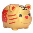 thumbnail image 1 of Hucha con forma de tigre Ticfox pintada a mano para niños decoración del hogar almacenamiento de monedas rojo medio, 1 of 14