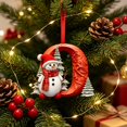 thumbnail image 4 of A‑Z Snowman 26 Letter Christmas Tree Ornaments, 2D Flat Acrylic Hanging Initial Ornament Pendants, Red Snowman Alphabet Decor for Xmas Party Holiday Decoration, 4 of 6