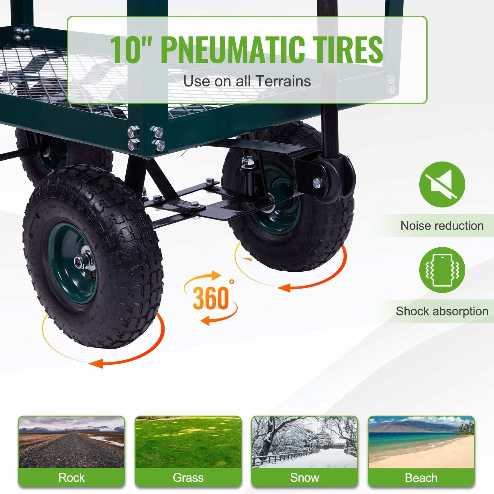 2 Tier Heavy Duty Steel Garden Cart