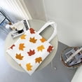 thumbnail image 2 of DouZhe Reusable Grocery Bags, Thanksgiving Falling Leaves Lightweight Polyester Canvas Cloth Tote Bag for Travle Gym Shopping School, 15" x 16", 2 of 7