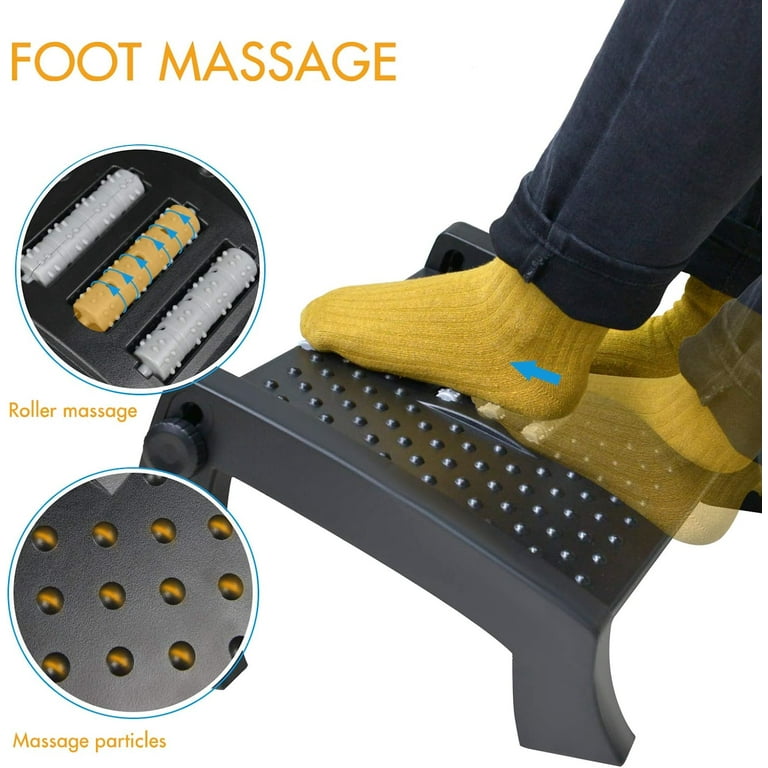 Footrest Under Desk,Adjustable Foot Rest with Massage Texture and