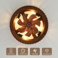thumbnail image 6 of KAISITE 20" Farmhouse Walnut Fandelier Ceiling Fan with Lights  and Remote, 6 Speeds, 1/2/4/8 Hour Timer  for Dining Room, Living Room, Bedroom, 6 of 10