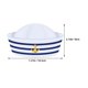 thumbnail image 3 of KAKOWELY 4 piezas de sombrero de capitán de yate: sombrero de marinero, gorro de barco, bufanda, disfraz de capitán de barco, accesorios de vestir para mujeres y hombres, Halloween, cosplay., 3 of 5