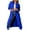 Blue, variant on Women's Double Breasted Pea Coat Winter Mid-Long Trench Coat with Belt Green,XL