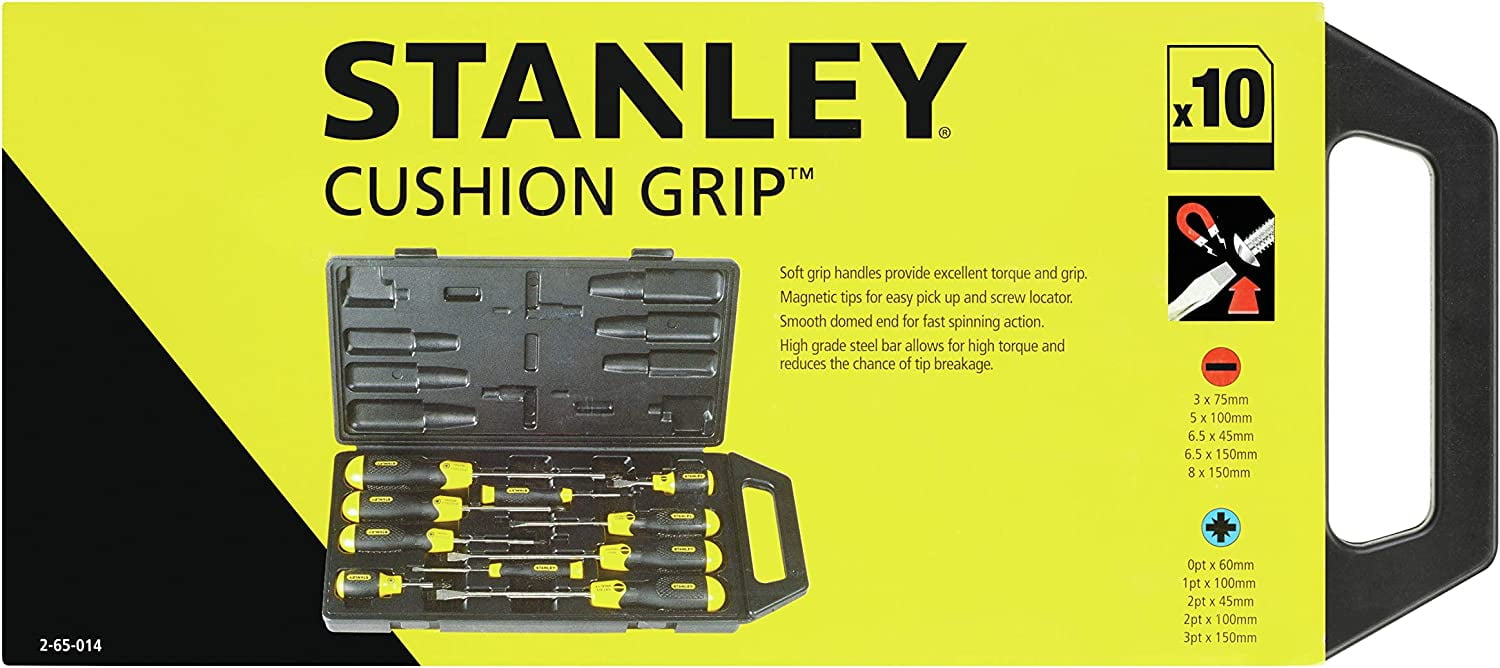STANLEY - Cushion Grip Screwdriver Set, 10 Piece