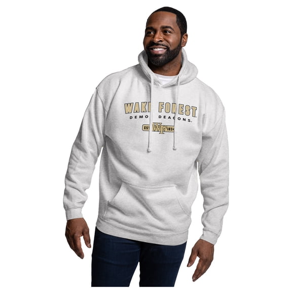 Men's-League Collegiate Wear Heather Gray Wake Forest Demon Deacons Essentials 2.0 Fleece Pullover Hoodie