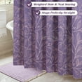 thumbnail image 4 of Inosoo Elegant Purple Floral Print Linen - Look Shower Curtain with Light Pink Flower, Thick & Soft Faux Linen Cloth Bathroom Curtain, 72" W x 72" L, 4 of 10