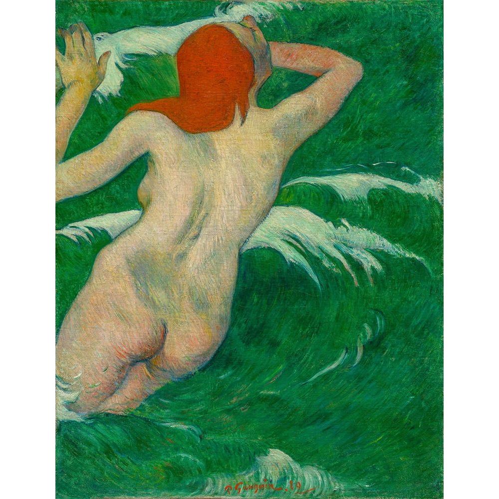 Gauguin, Paul 12x14 Black Modern Framed Museum Art Print Titled - In the Waves Dans les Vagues