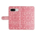 thumbnail image 5 of SaniMore for Google Pixel 8 Wallet Case, Shockproof PU Leather Stand Cover with Card Slot Flip Kickstand Embossed Flower Magnetic Clasp Wrist Strap for Google Pixel 8, Rosegold, 5 of 9