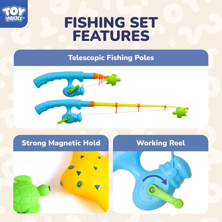 Toy Life Fishing Game Bath Toy Set, 2 Toddler Fishing Poles photo 3