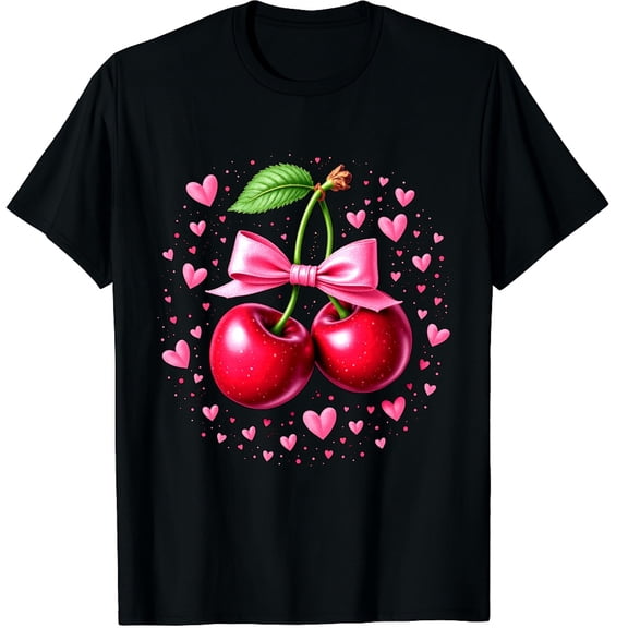 Bow Print Valentines Day Cute Funny Heart Casual Graphic Crew Neck Short Sleeve T-Shirts (Men's, Women's)