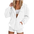 thumbnail image 6 of HAiming Hooded Jackets for Women Long Sleeve Zipper Loose Casual Jackets Fall Winter Workout Jackets with Pockets, 6 of 6