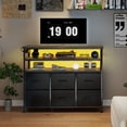 thumbnail image 2 of ACCVER 6-Drawer Dresser with Shelves, TV Stand with Fabric Drawers for Living Room, Closet and Chest for Bedroom & Apartment, Clothes Storage Organizer, Black, 2 of 8
