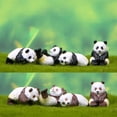 thumbnail image 2 of Fairnull 4Pcs Panda Figurines Lovely PVC Craft Miniature Panda Models Gardening Doll Ornament Accessories Dollhouse Animal Figure Micro Landscape Garden Decoration, 2 of 10