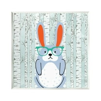 Stupell Industries Rabbit & Birch Trees Animals & Insects Painting Unframed Art Print Wall Art, 12 x 12