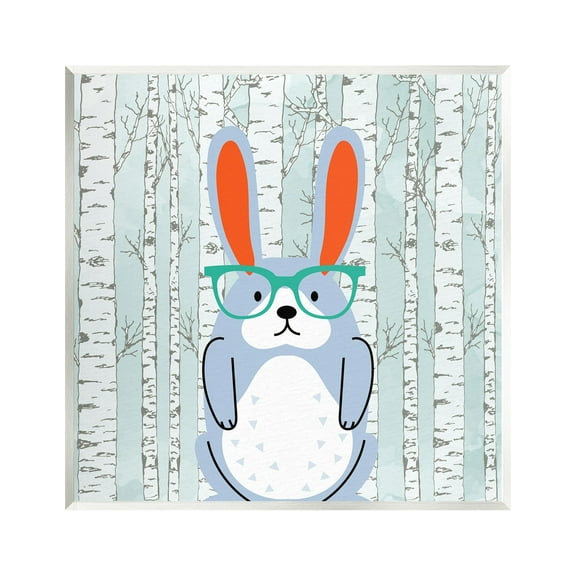 Stupell Industries Rabbit & Birch Trees Animals & Insects Painting Unframed Art Print Wall Art, 12 x 12