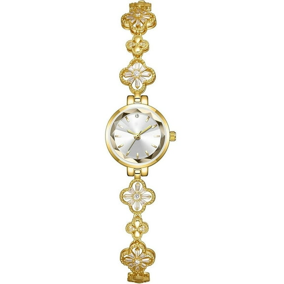 Luxury Ladies Hollow Four Leaf Grass Bracelet Chain Watches Waterproof Fashion Dress Quartz Watch