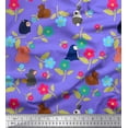 thumbnail image 1 of Soimoi Cotton Voile Fabric Floral & Cute Animals Cartoon Print Fabric by The Yard 56 Inch Wide, 1 of 1
