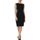 thumbnail image 2 of Vestido de tubo para mujer INSPIRE CHIC con cuello plisado, vestido de trabajo en color negro, 2 of 5