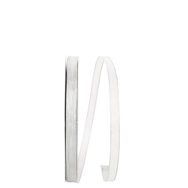 Reliant Ribbon 60235W-070-15K 0.375 in. 50 Yards Mesh Metallic 2 Wired Edge Ribbon, Silver