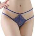 thumbnail image 2 of YWDJ Cheeky Underwear for Women Sexy Lace Lightweight G String No Show Sexy Lingerie Thongs Panties Ladies Hollow Out Underwear Blue S, 2 of 9