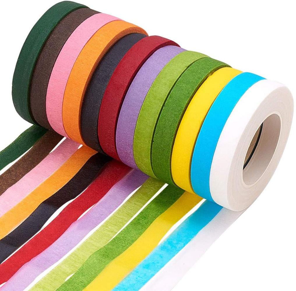 12 Rolls Floral Tapes Flower Adhesives for Stem Wrap Flowers Making 