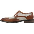 thumbnail image 3 of Men's Stacy Adams Harrison Spectator Shoe Cognac Multi Buffalo Leather/Linen 10 M, 3 of 6