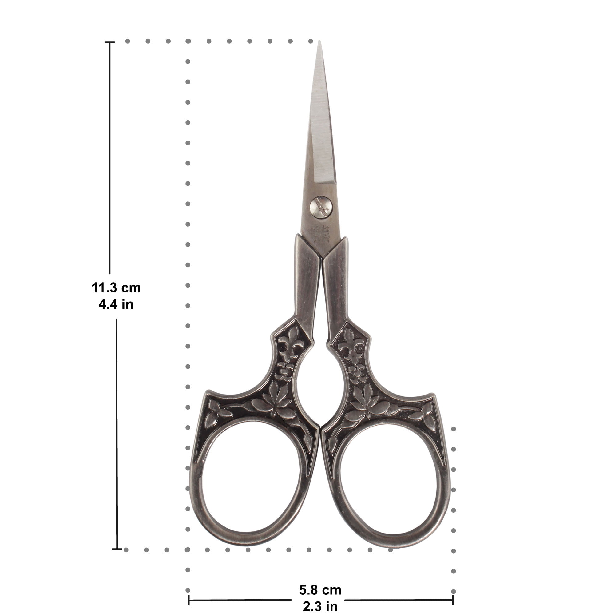 JubileeYarn Heirloom Craft Embroidery Scissors w/ Decorative Cast Antique Look Handles - Antique Silver