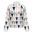 thumbnail image 5 of Jackets for Women Winter Coat Jackets Flannel Stand Collar Jacket(Pink Gray Navy Triangle Pattern,Size:S-4XL), 5 of 7
