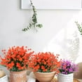 thumbnail image 5 of Morttic 10 Bundles Artificial Flowers for Outdoor Decoration, UV Resistant Faux Outdoor Plastic Greenery Shrubs Plants Fake Flowers Planter Home Garden Decor (Orange red), 5 of 14