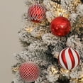 thumbnail image 4 of Lolsea 12ct Christmas Ball Ornaments, 3.15 inch Shatterproof Xmas Tree Decorations, Plastic Baubles for Holiday, Party, Wedding, or Home Decor, Red & White (80mm), 4 of 10
