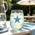thumbnail image 3 of SLYNSHome Sea Theme Stemless Wine Glass with Watercolor Blue Marine Print, Clear Drinking Tumbler Cup for Water Wine and Daily Home Decor, 3 of 7