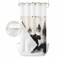 thumbnail image 2 of Black Bear No Hook Shower Curtain Waterproof, Bathroom Curtains with Snap in Liners and See Through Top Window, Farmhouse Forest Animals Vintage Hotel Style Bathtub Curtains Shower 36"Wx78"L, 2 of 8